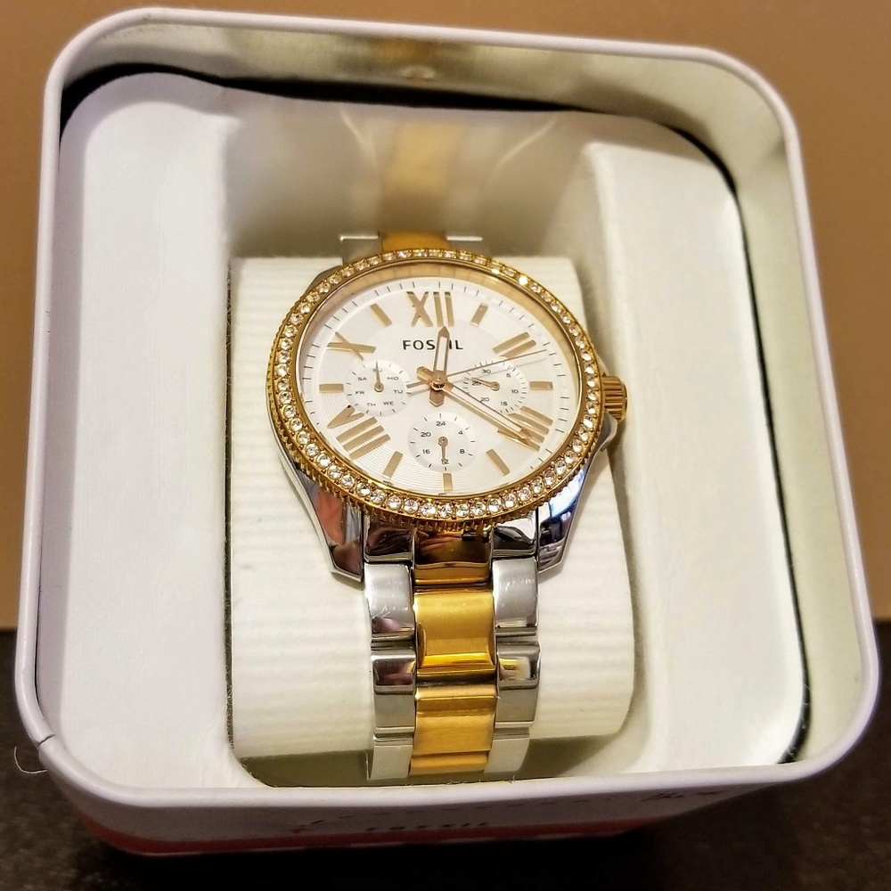 CECILE Two-Tone Rose Silver Watch